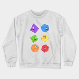 Cute Polyhedral Dice Monster Tabletop RPG Crewneck Sweatshirt